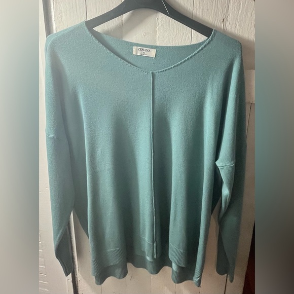 Viscose Hi-Lo Blue Grey Sweater Size:XL Brand:Zenana - Picture 3 of 3